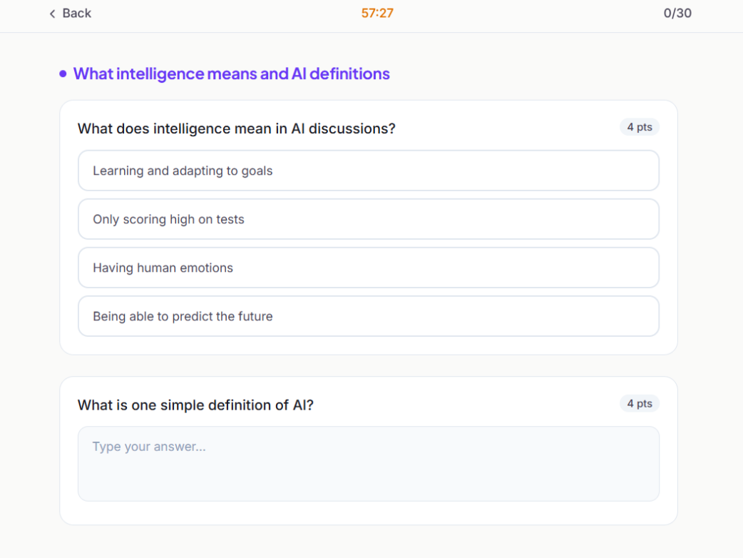 Learnlo exam questions across multiple topics