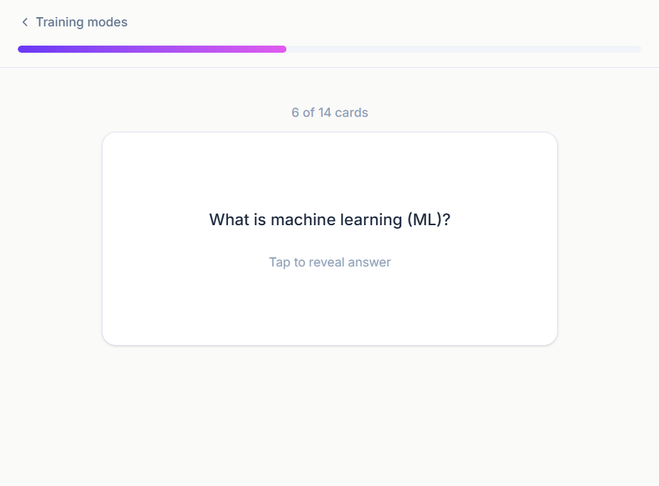 Learnlo flashcards for reviewing key concepts