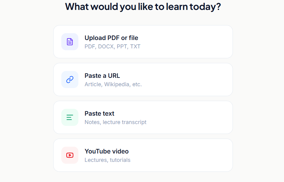 Upload page